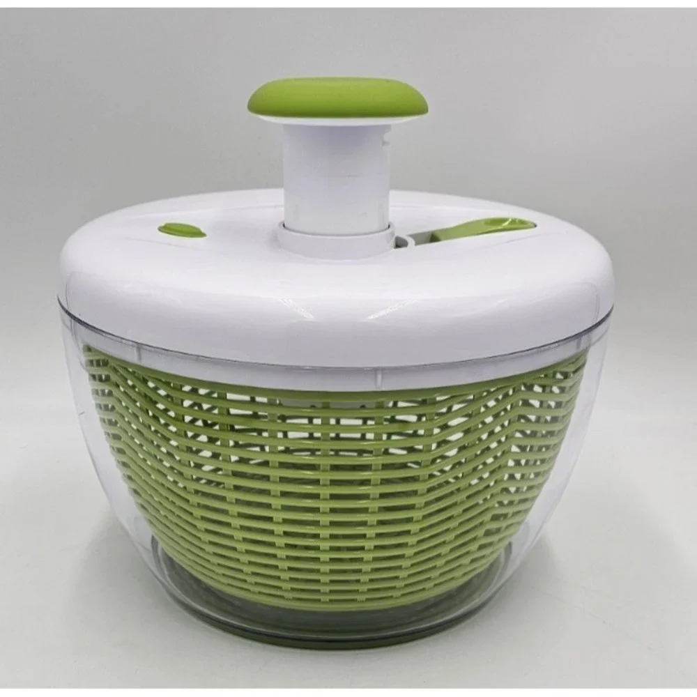 Farberware Pro Pump Salad Spinner Green Large Plastic Bowl Colander Locking Lid